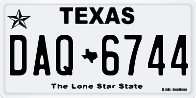 TX license plate DAQ6744