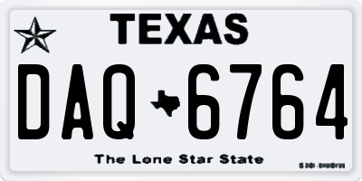 TX license plate DAQ6764