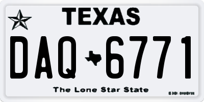 TX license plate DAQ6771