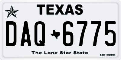 TX license plate DAQ6775