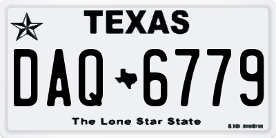 TX license plate DAQ6779