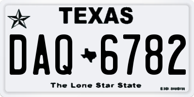 TX license plate DAQ6782