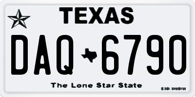 TX license plate DAQ6790