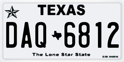 TX license plate DAQ6812