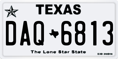 TX license plate DAQ6813