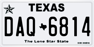 TX license plate DAQ6814