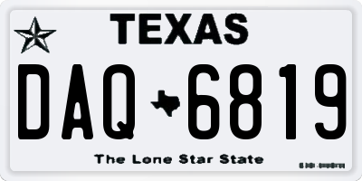 TX license plate DAQ6819