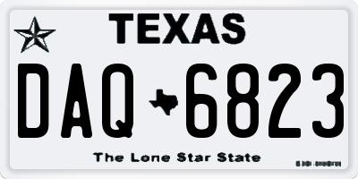 TX license plate DAQ6823