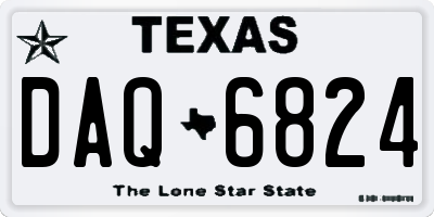 TX license plate DAQ6824