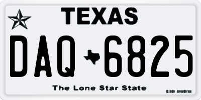 TX license plate DAQ6825