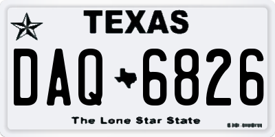 TX license plate DAQ6826