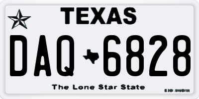 TX license plate DAQ6828
