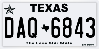 TX license plate DAQ6843