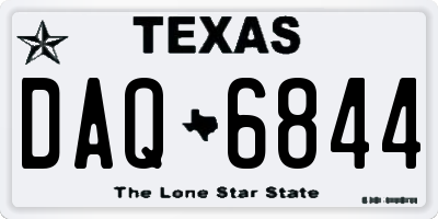 TX license plate DAQ6844