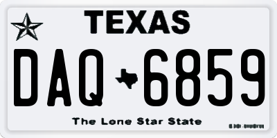 TX license plate DAQ6859
