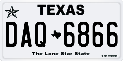 TX license plate DAQ6866