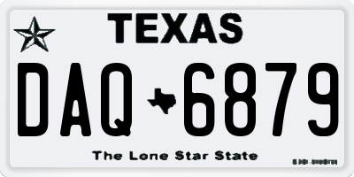 TX license plate DAQ6879