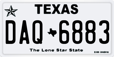 TX license plate DAQ6883