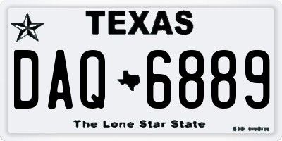 TX license plate DAQ6889