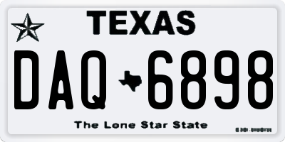 TX license plate DAQ6898