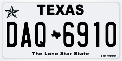 TX license plate DAQ6910