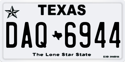 TX license plate DAQ6944