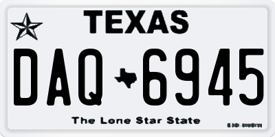 TX license plate DAQ6945