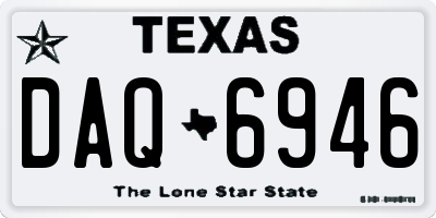 TX license plate DAQ6946