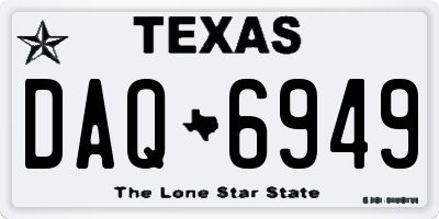 TX license plate DAQ6949