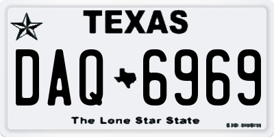 TX license plate DAQ6969