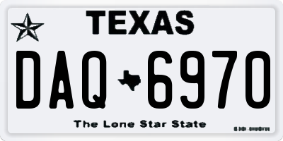 TX license plate DAQ6970