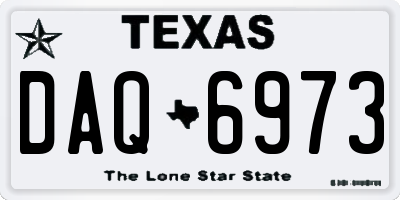TX license plate DAQ6973