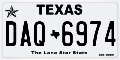 TX license plate DAQ6974