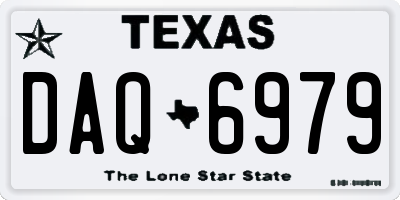 TX license plate DAQ6979