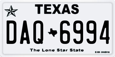 TX license plate DAQ6994