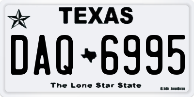 TX license plate DAQ6995