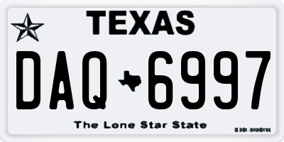 TX license plate DAQ6997