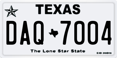 TX license plate DAQ7004
