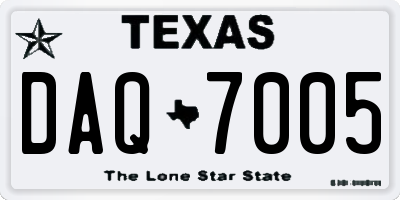 TX license plate DAQ7005