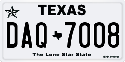TX license plate DAQ7008