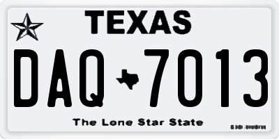 TX license plate DAQ7013