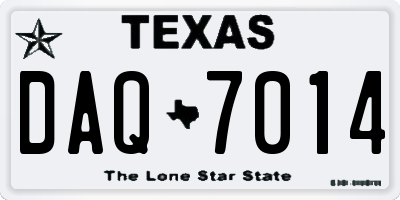 TX license plate DAQ7014