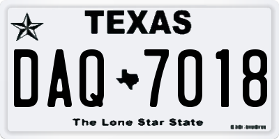 TX license plate DAQ7018