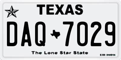 TX license plate DAQ7029