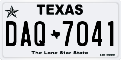 TX license plate DAQ7041