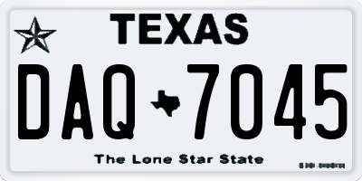 TX license plate DAQ7045