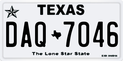 TX license plate DAQ7046