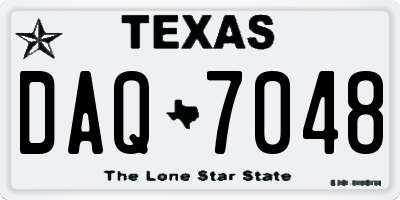 TX license plate DAQ7048