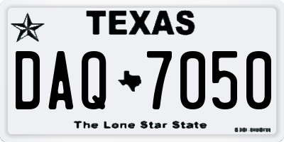 TX license plate DAQ7050