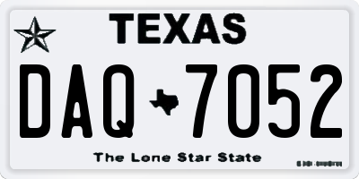 TX license plate DAQ7052